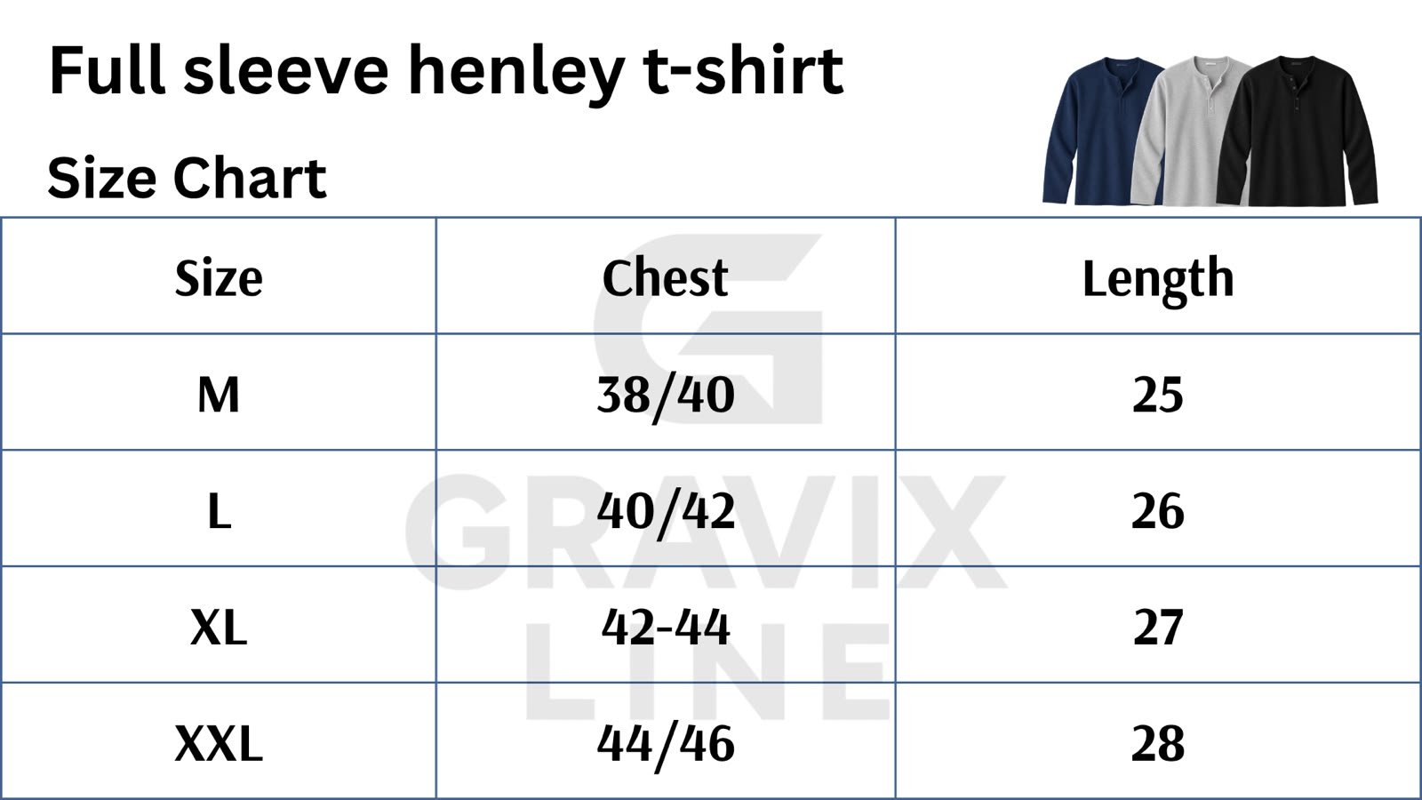 Full Sleeve Henley t-shirt Gravix Fashion